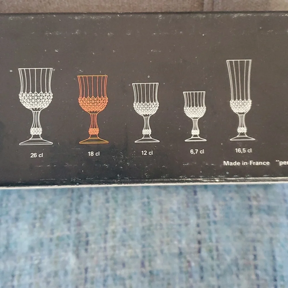 6 Cristal D'Arques Crystal Wine Glasses 18cl Size